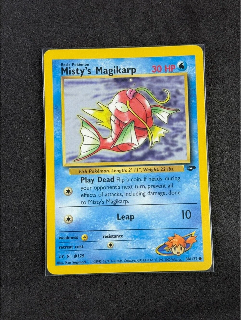 Misty's Magikarp gym heroes Pokemon Card - Vintage 1999
